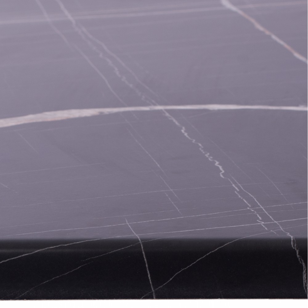 Επιφάνεια τραπεζιού από werzalit σε μαύρο χρώμα με εφέ μαρμάρου 120x80