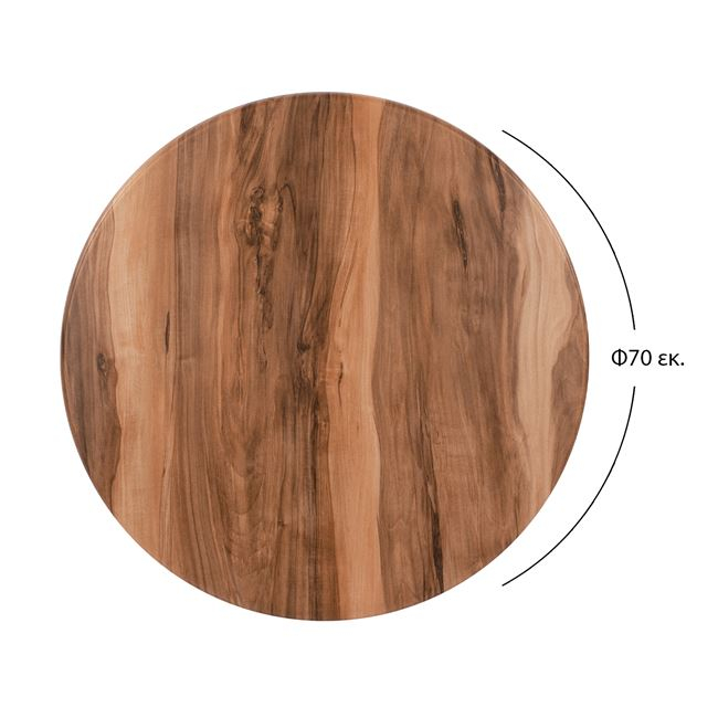 Επιφάνεια τραπεζιού από werzalit σε καρυδί χρώμα Φ70