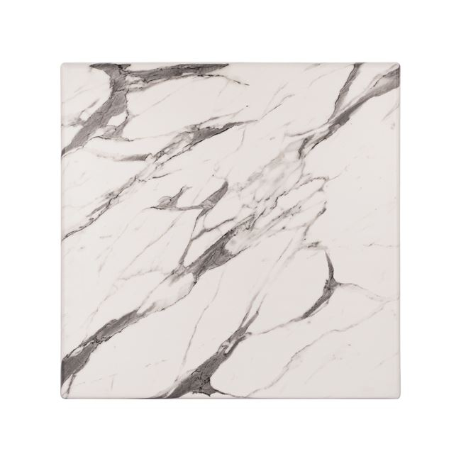 Επιφάνεια τραπεζιού από werzalit σε λευκό μαρμάρινο χρώμα 60x60