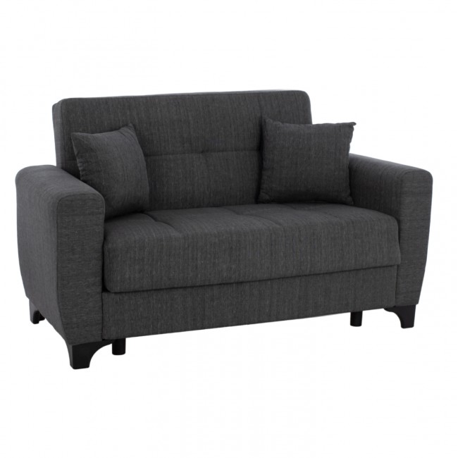 Καναπές-κρεβάτι διθέσιος "HEMA" από ύφασμα σε γκρι χρώμα 160x84x88
