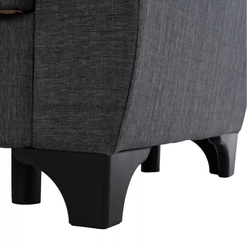 Καναπές-κρεβάτι διθέσιος "HEMA" από ύφασμα σε γκρι χρώμα 160x84x88