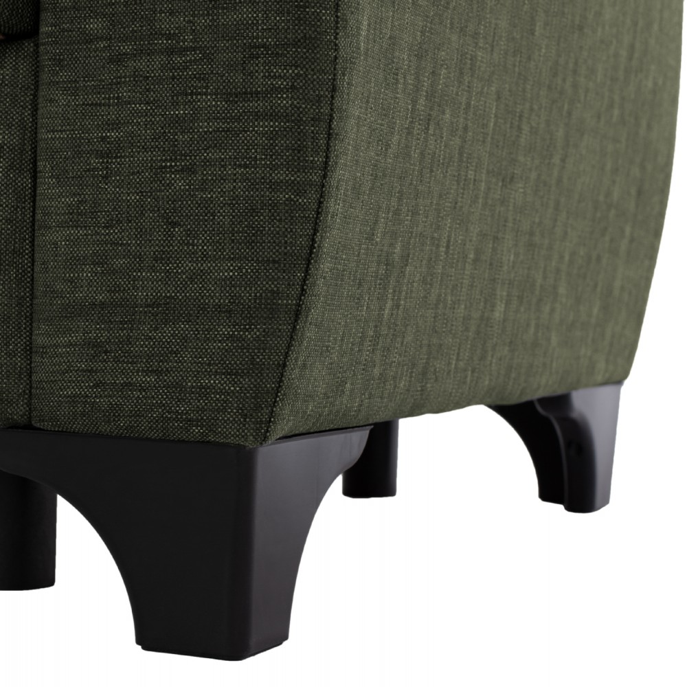 Καναπές-κρεβάτι τριθέσιος "HEMA" από ύφασμα σε λαδί χρώμα 215x84x88