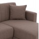 Καναπές-κρεβάτι με αναστρέψιμη γωνία "GHUFRAN" από ύφασμα σε καφέ χρώμα 200x133x77
