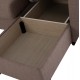 Καναπές-κρεβάτι με αναστρέψιμη γωνία "GHUFRAN" από ύφασμα σε καφέ χρώμα 200x133x77