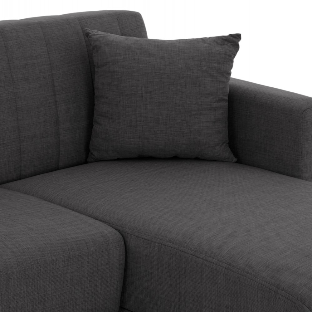 Καναπές-κρεβάτι με αναστρέψιμη γωνία "GHUFRAN" από ύφασμα σε γκρι χρώμα 200x133x77