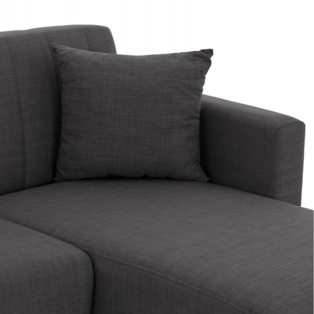 Καναπές-κρεβάτι με αναστρέψιμη γωνία "GHUFRAN" από ύφασμα σε γκρι χρώμα 200x133x77