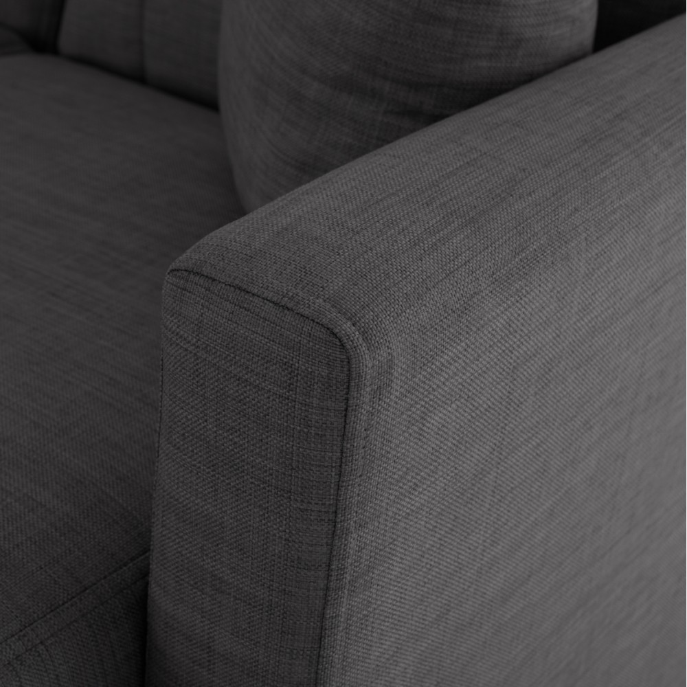 Καναπές-κρεβάτι με αναστρέψιμη γωνία "GHUFRAN" από ύφασμα σε γκρι χρώμα 200x133x77