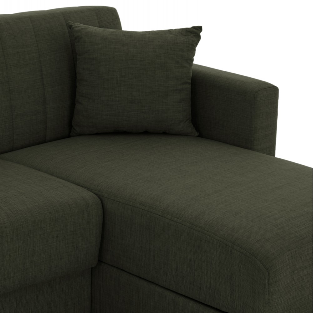 Καναπές-κρεβάτι με αναστρέψιμη γωνία "GHUFRAN" από ύφασμα σε λαδί χρώμα 200x133x77