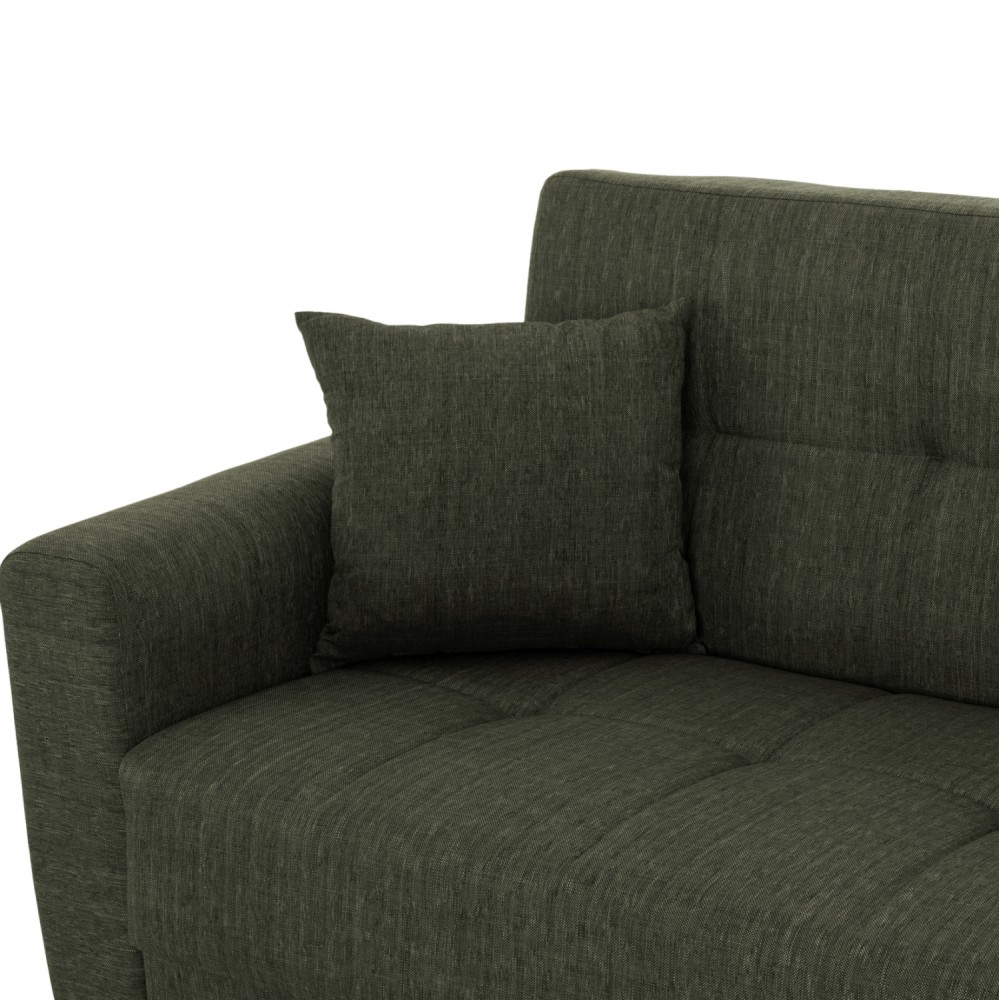 Καναπές-κρεβάτι διθέσιος "HEMA" από ύφασμα σε λαδί χρώμα 160x84x88