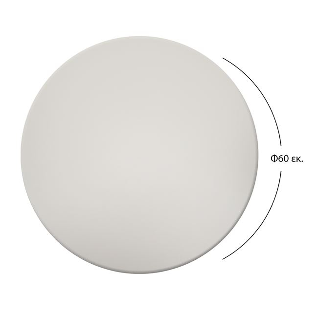 Επιφάνεια τραπεζιού από werzalit σε λευκό χρώμα Φ60