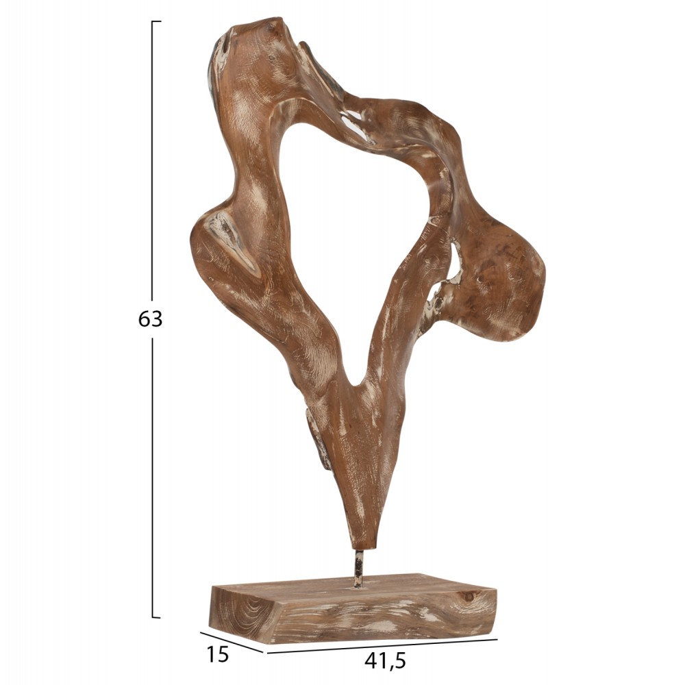 Διακοσμητικό επιτραπέζιο από μασίφ ξύλο σε φυσικό χρώμα 41,5x15x63