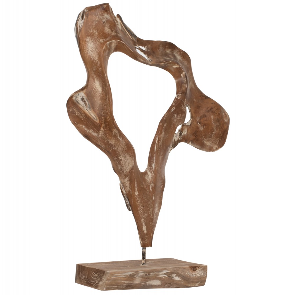 Διακοσμητικό επιτραπέζιο από μασίφ ξύλο σε φυσικό χρώμα 41,5x15x63