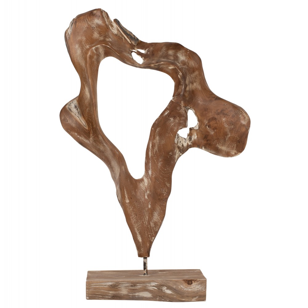 Διακοσμητικό επιτραπέζιο από μασίφ ξύλο σε φυσικό χρώμα 41,5x15x63