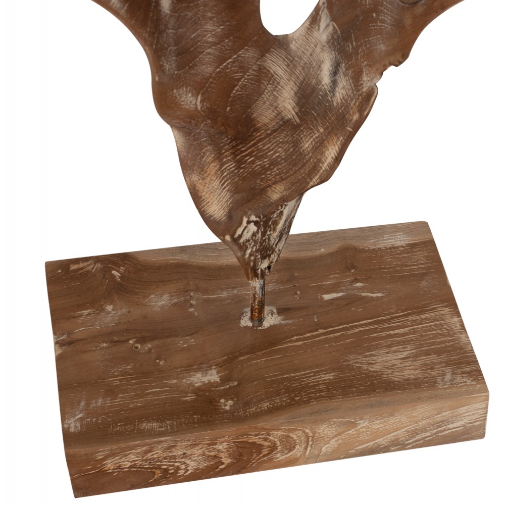 Διακοσμητικό επιτραπέζιο από μασίφ ξύλο σε φυσικό χρώμα 41,5x15x63