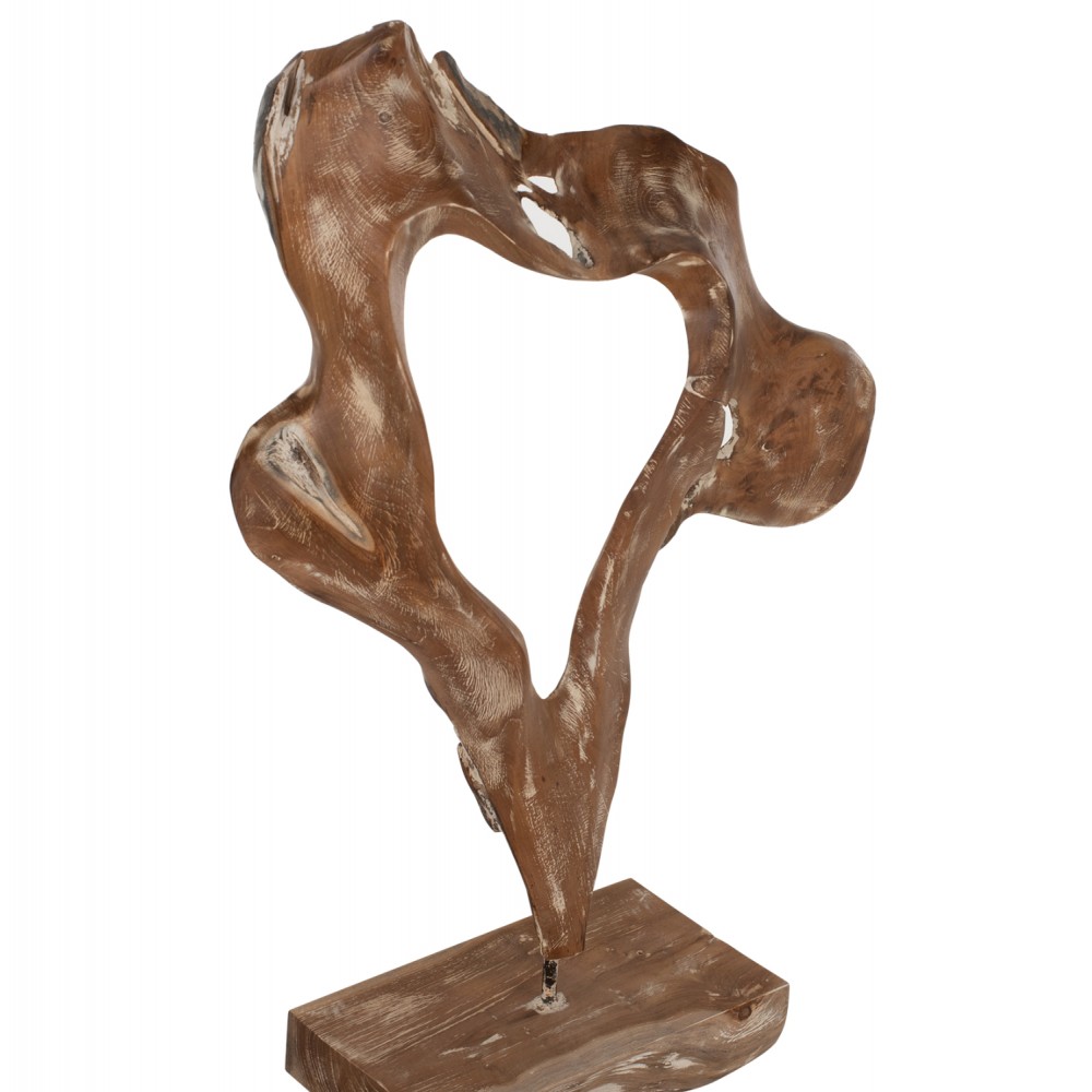 Διακοσμητικό επιτραπέζιο από μασίφ ξύλο σε φυσικό χρώμα 41,5x15x63