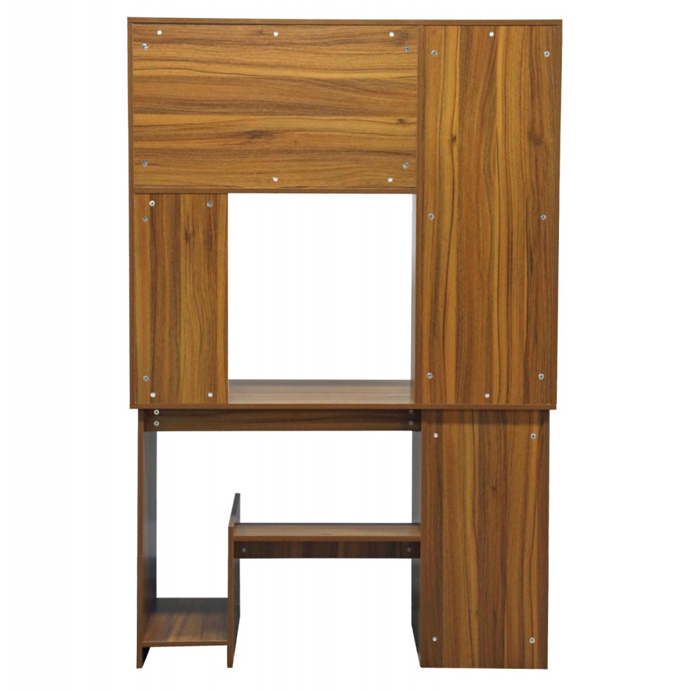 Γραφείο με ραφιέρα "STATUS" σε καρυδί χρώμα 120x55x182