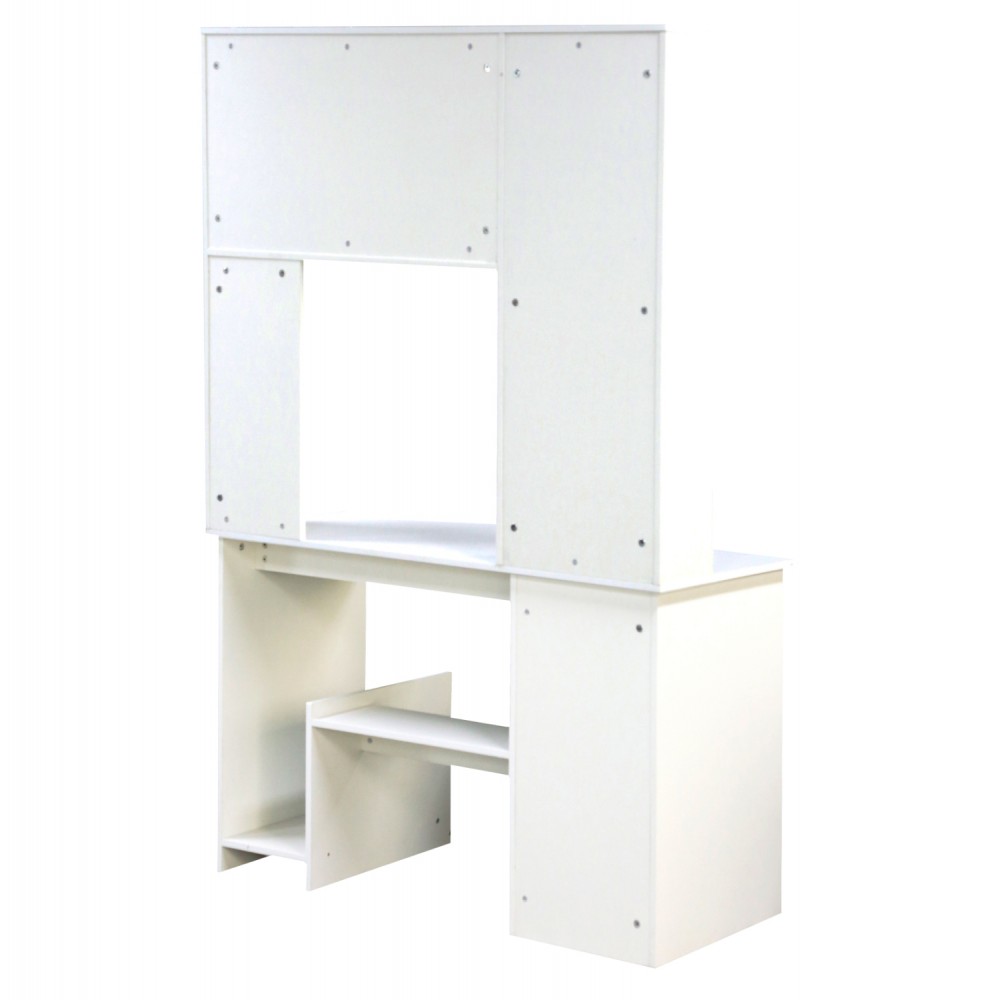 Γραφείο με ραφιέρα "STATUS" σε λευκό χρώμα 120x55x182