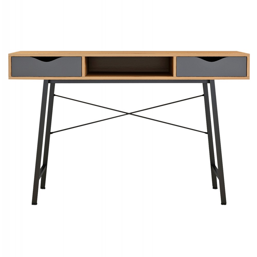Γραφείο εργασίας σε καρυδί/γκρι/μαύρο χρώμα 120x48x76.5