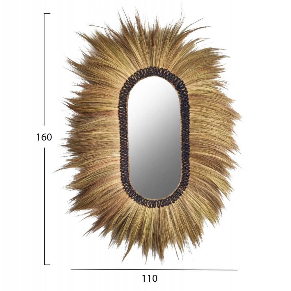 Καθρέπτης σε μαύρο-φυσικό χρώμα 110x160