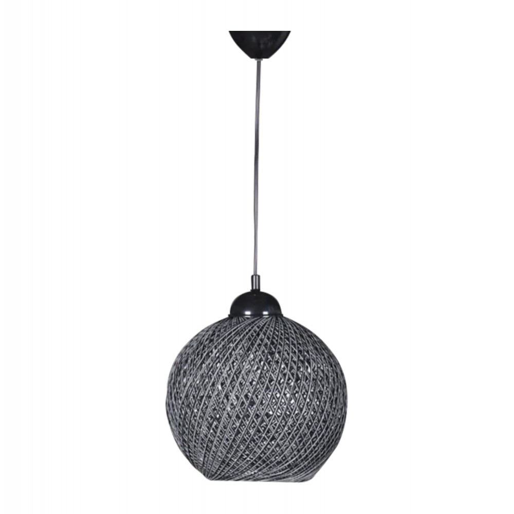 Φωτιστικό μονόφωτο από σχοινί σε γκρι χρώμα Ε27 22x18x20