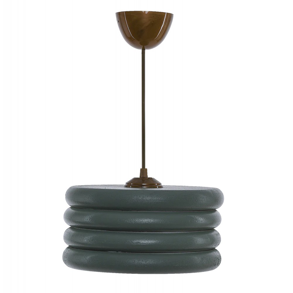 Φωτιστικό μονόφωτο από ξύλο σε πράσινο χρώμα Ε27 Φ23x57