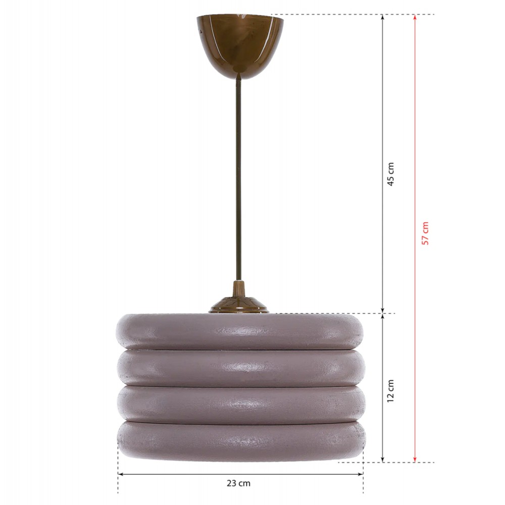 Φωτιστικό μονόφωτο από ξύλο σε ροζ χρώμα Ε27 Φ23x57