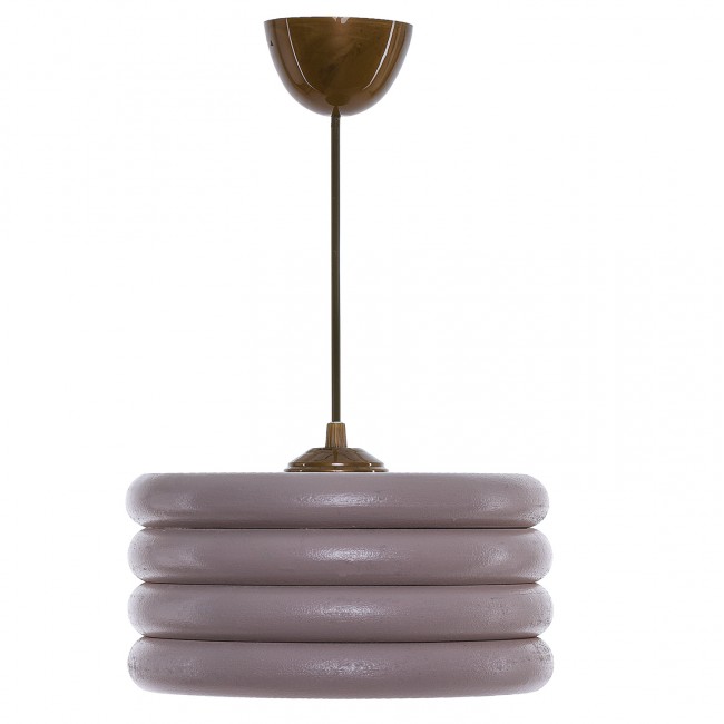 Φωτιστικό μονόφωτο από ξύλο σε ροζ χρώμα Ε27 Φ23x57