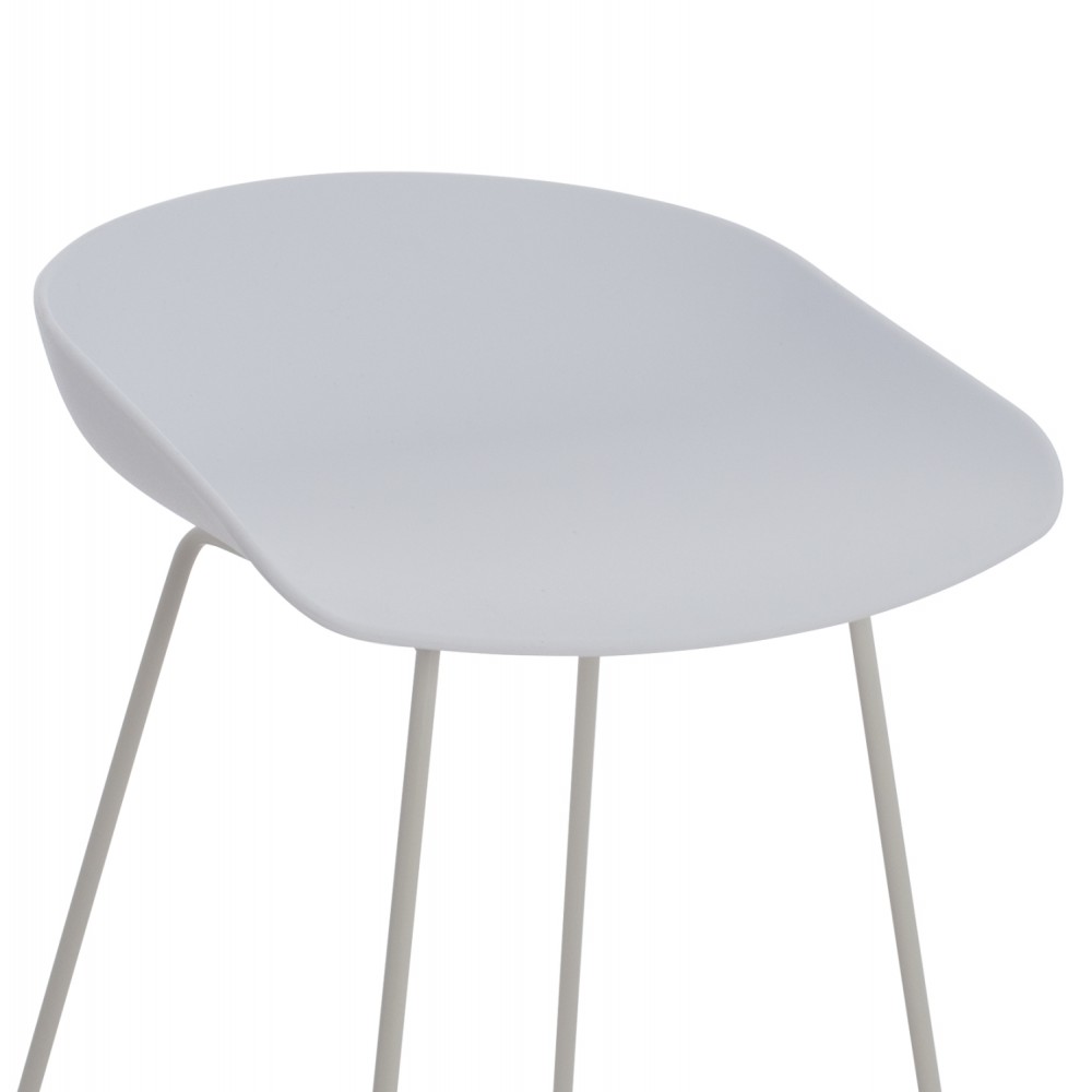 Σκαμπώ μπαρ "NAILA" από μέταλλο/PP σε λευκό χρώμα 44x44x74