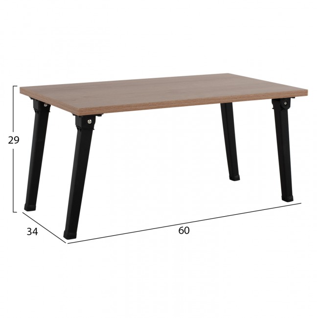 Βοηθητικό τραπέζι "BRITTA" πτυσσόμενο σε καρυδί-μαύρο χρώμα 60x34x29