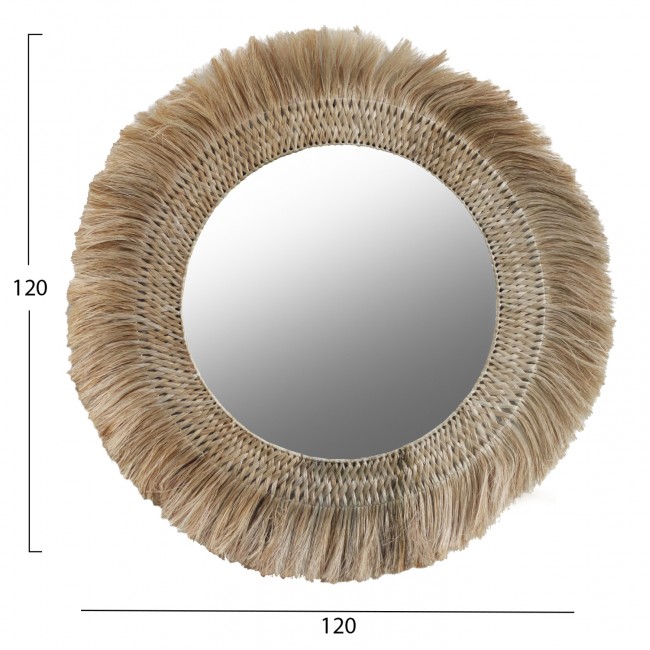 Καθρέπτης τοίχου σε φυσικό χρώμα Φ120