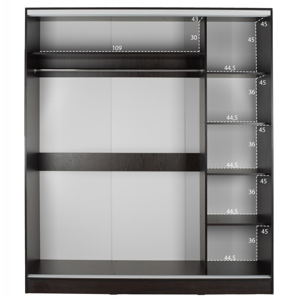 Ντουλάπα ρούχων δίφυλλη "ADLER" σε βέγγε χρώμα 160x60x210