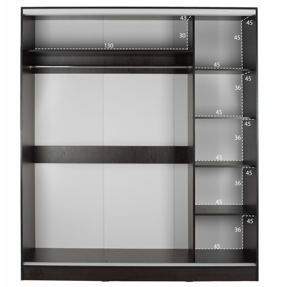 Ντουλάπα ρούχων δίφυλλη "ADLER" σε βέγγε χρώμα 160x60x210