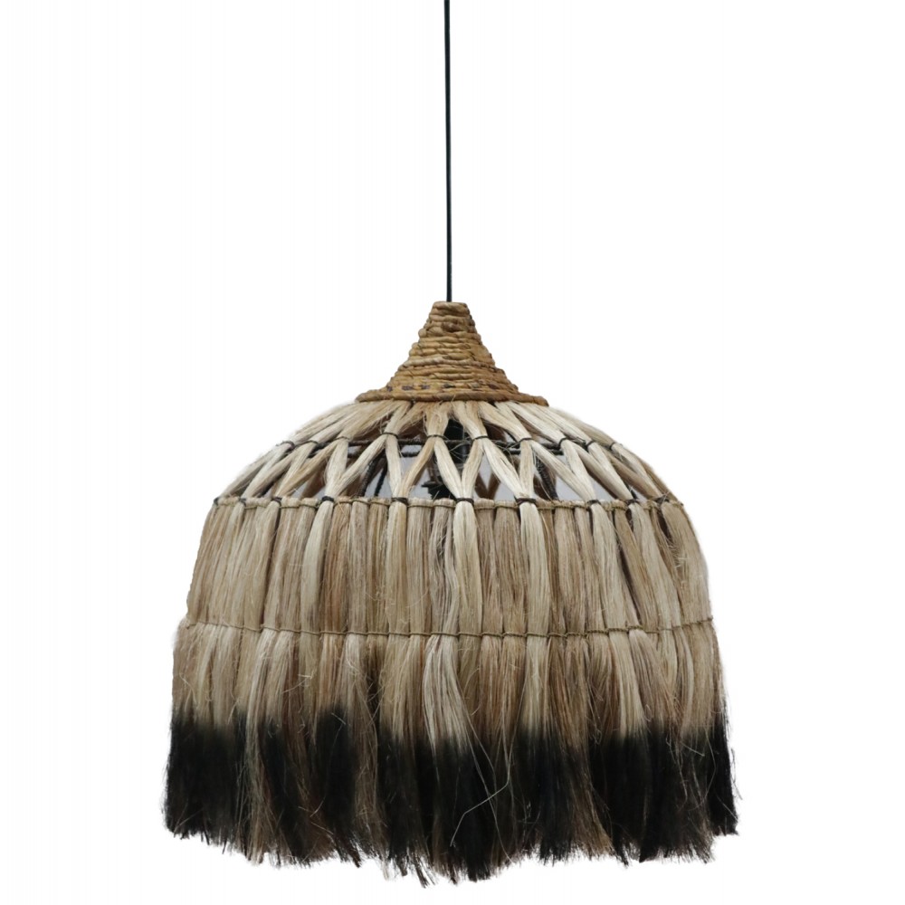 Μονόφωτο φωτιστικό σε φυσικό-μαύρο χρώμα Φ50