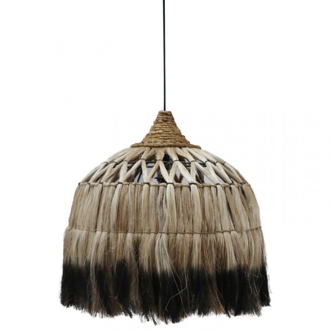 Μονόφωτο φωτιστικό σε φυσικό-μαύρο χρώμα Φ50