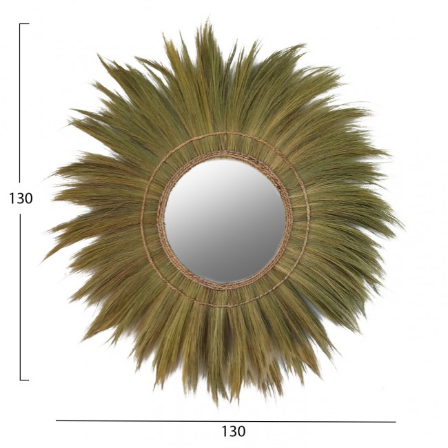 Καθρέπτης τοίχου σε φυσικό χρώμα Φ130