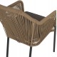 Πολυθρόνα εξωτερικού χώρου από αλουμίνιο/σχοινί σε ανθρακί/μπεζ χρώμα 56x66x82