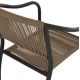 Πολυθρόνα εξωτερικού χώρου από αλουμίνιο/σχοινί σε ανθρακί/μπεζ χρώμα 57x63x80
