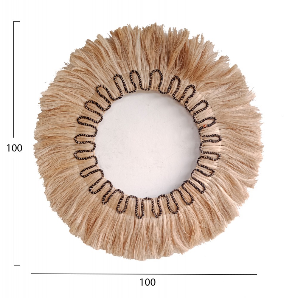 Καθρέπτης τοίχου σε φυσικό-μαύρο χρώμα Φ100