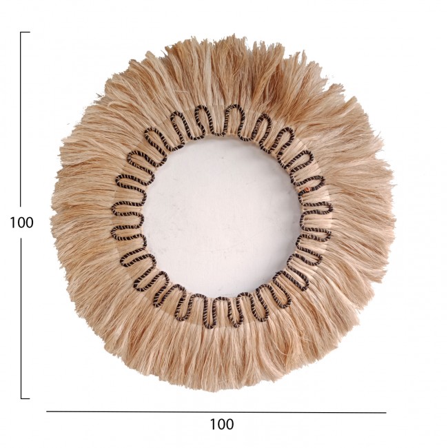 Καθρέπτης τοίχου σε φυσικό-μαύρο χρώμα Φ100