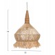 Μονόφωτο φωτιστικό από ψάθα σε φυσικό χρώμα Φ55x75