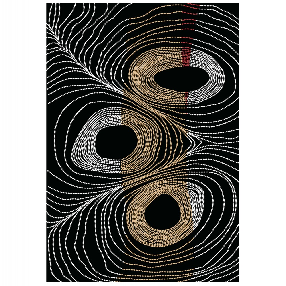 Χαλί "JOSIANE" σε μαύρο-χρυσό-γκρι χρώμα 120x170