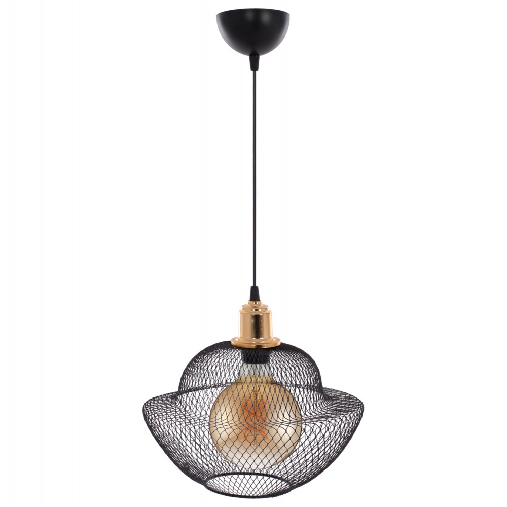 Φωτιστικό μονόφωτο από μέταλλο σε μαύρο χρώμα Ε27 Φ30x65