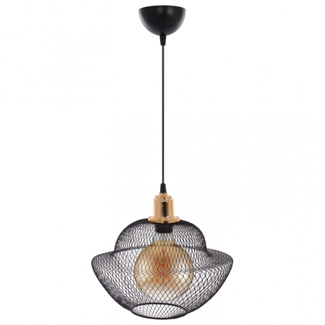 Φωτιστικό μονόφωτο από μέταλλο σε μαύρο χρώμα Ε27 Φ30x65