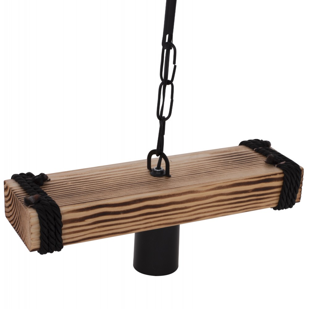 Φωτιστικό μονόφωτο από ξύλο σε φυσικό χρώμα Ε27 15x11x35