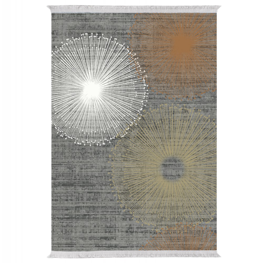 Χαλί "JOSIANE" με κρόσια από πολυεστέρα σε γκρι χρώμα 120x170