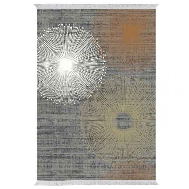 Χαλί "JOSIANE" με κρόσια από πολυεστέρα σε γκρι χρώμα 120x170