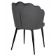 Πολυθρόνα "AVIE" από βελούδο-μέταλλο σε γκρι-μαύρο χρώμα 48x48x85