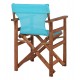 Πολυθρόνα σκηνοθέτη "ΛΗΜΝΟΣ" από ξύλο/textilene σε καρυδί/γαλάζιο χρώμα 57x54x88,5