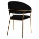 Πολυθρόνα "THEODORE" από βελούδο-μέταλλο σε μαύρο-χρυσό χρώμα 55x50x82