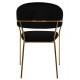 Πολυθρόνα "THEODORE" από βελούδο-μέταλλο σε μαύρο-χρυσό χρώμα 55x50x82